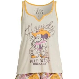 New Mickey Mouse Women’s Cowboy Tank Top Size Large 12-14 NWT